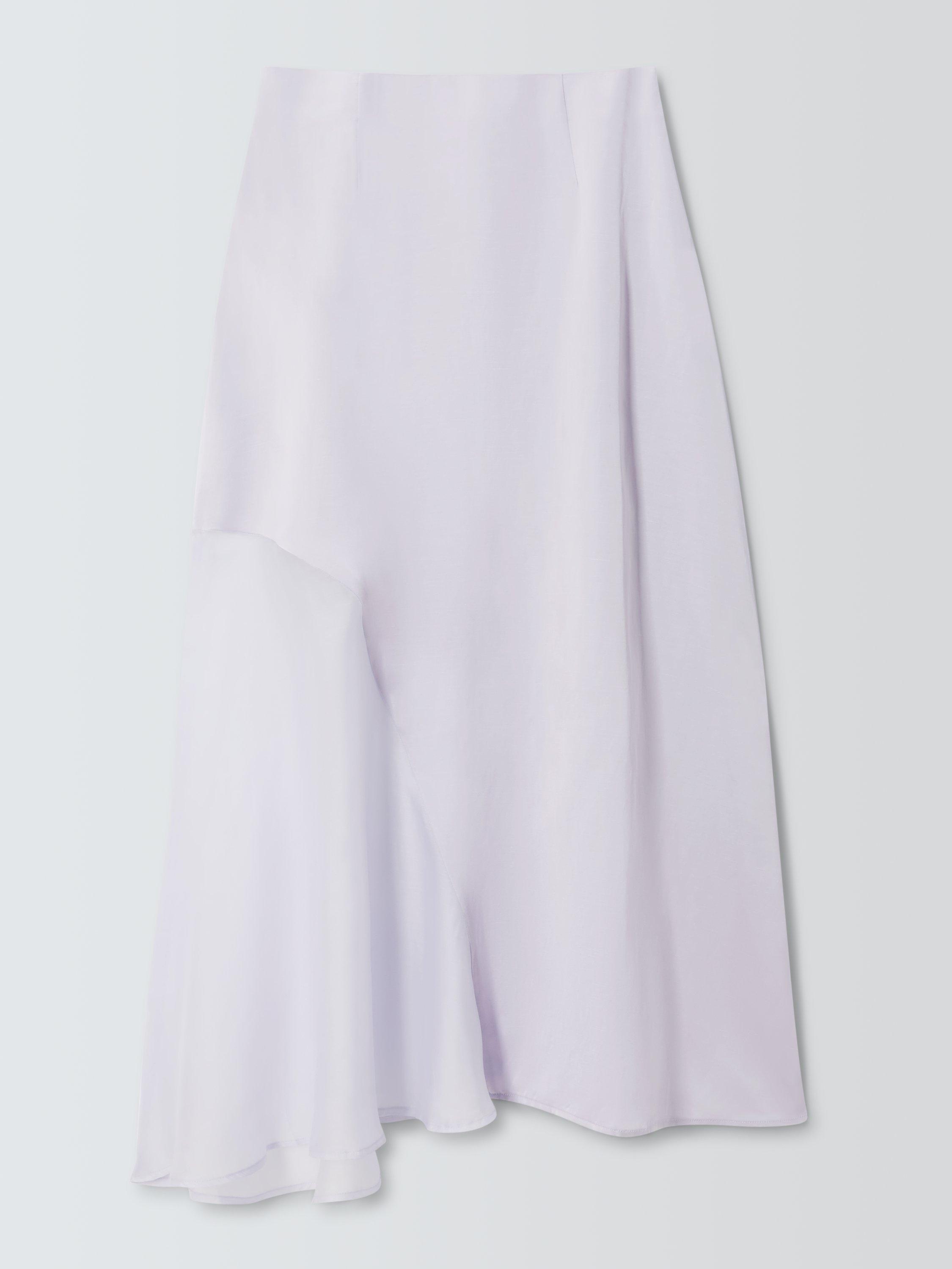 Product image 4 of 6, which shows John Lewis Editions Linen Tencel Blend Sheer Panel Maxi Skirt, Lilac, 6
