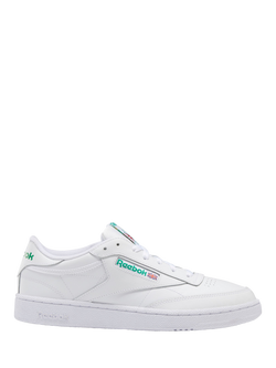 Reebok Club C 85 Leather Trainers, White/Green