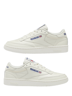 Reebok Club C 85 Leather Trainers - view 2, Chalk/Blue