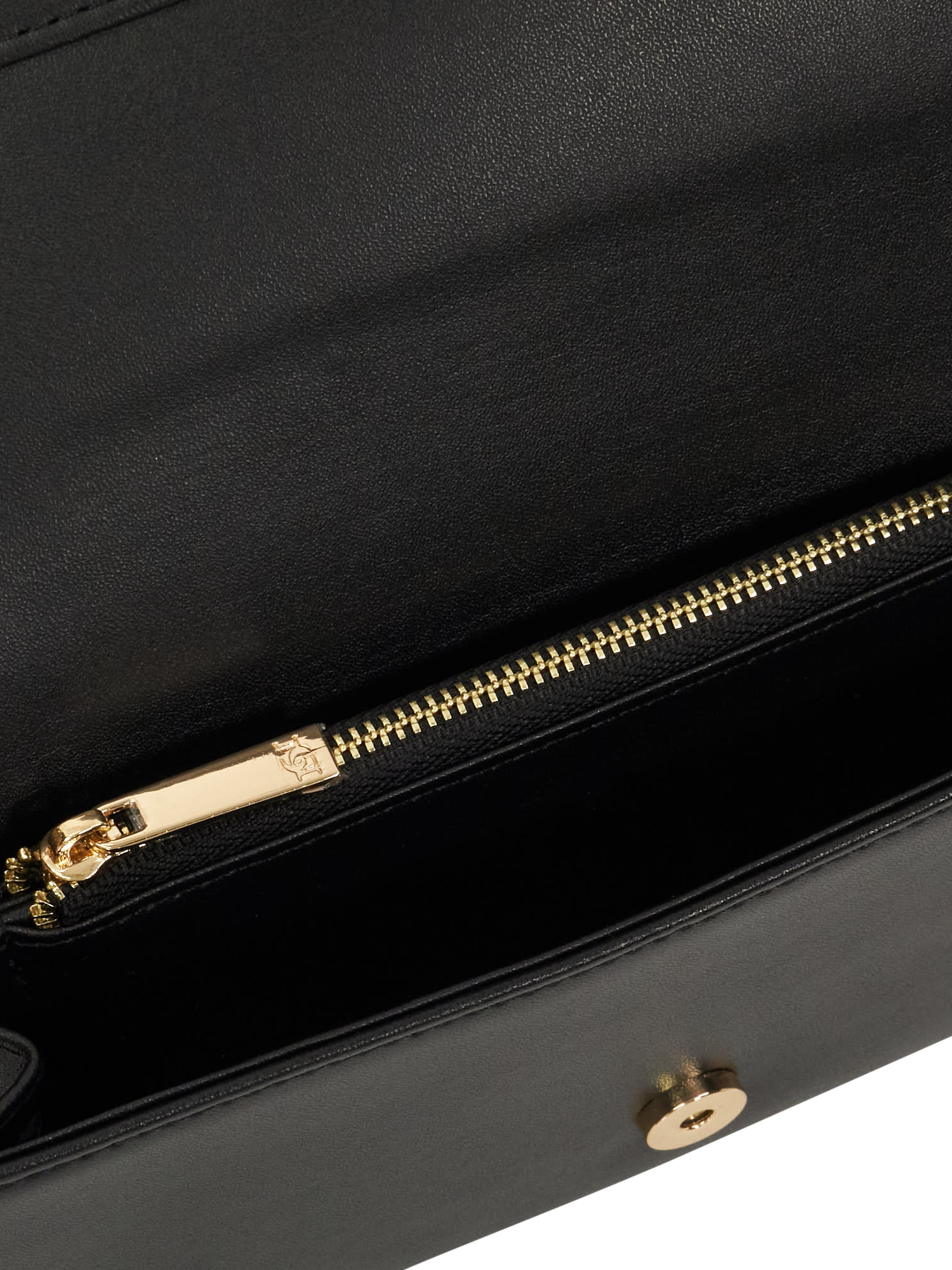 Product image 3 of 4, which shows Dune London Strong Wave Quilted Leather Crossbody Bag, Black