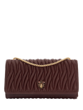 Dune London Strong Wave Quilted Leather Crossbody Bag, Burgundy