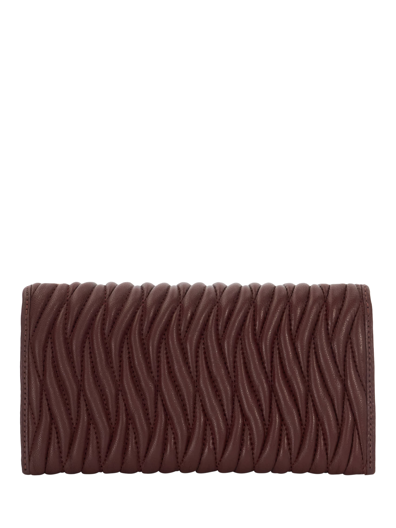 Product image 2 of 4, which shows Dune London Strong Wave Quilted Leather Crossbody Bag, Burgundy
