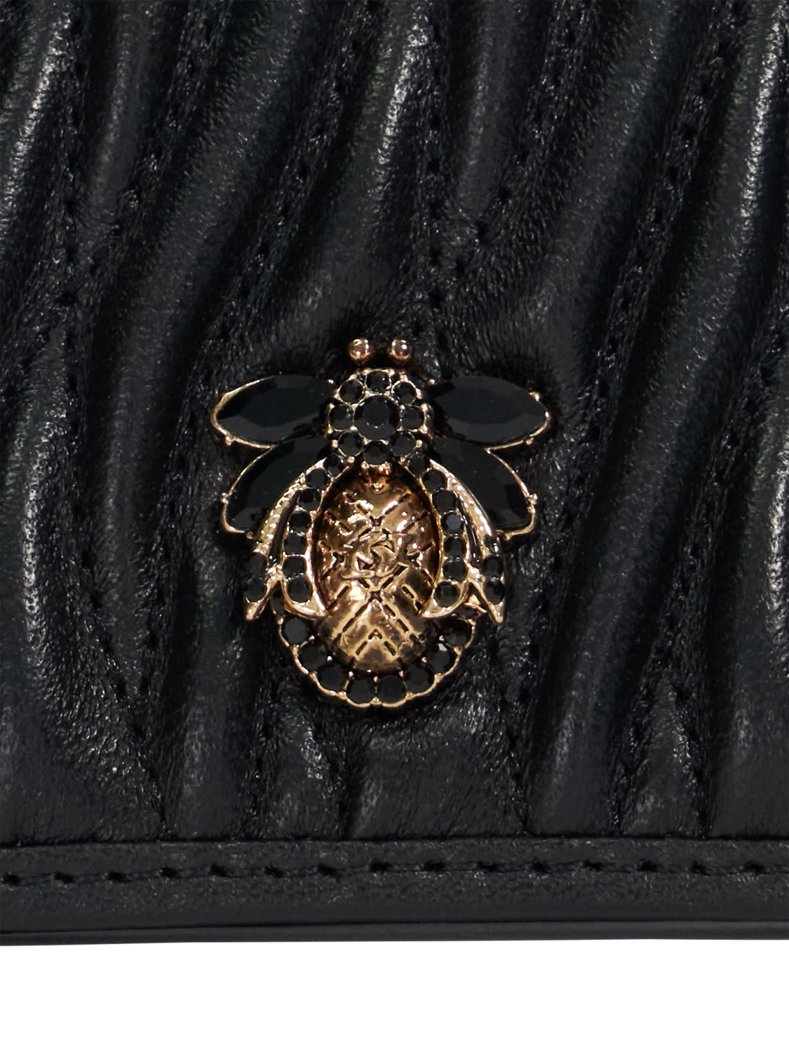 Product image 4 of 4, which shows Dune London Kaci Wave Quilted Leather Purse, Black