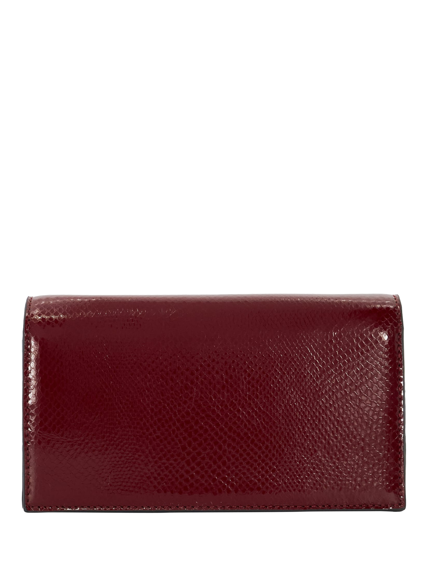 Product image 3 of 5, which shows Dune London Sapphire Leather Chain Micro Bag, Burgundy