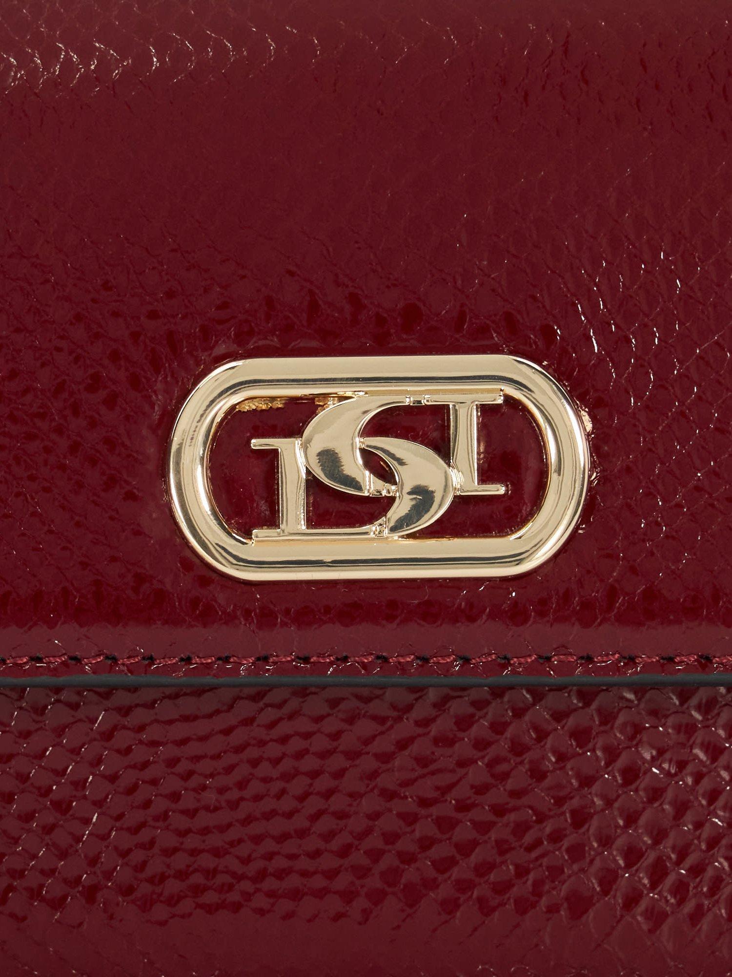 Product image 5 of 5, which shows Dune London Sapphire Leather Chain Micro Bag, Burgundy