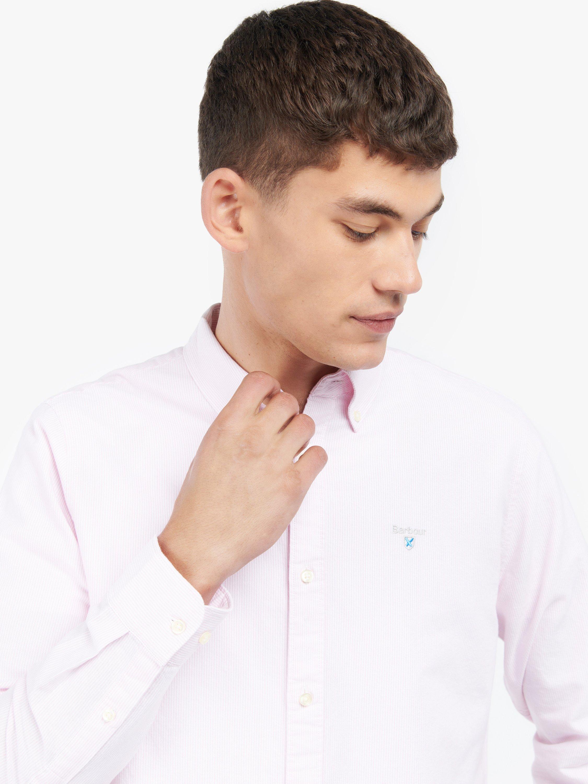 Product image 5 of 6, which shows Barbour Oxtown Stripe Shirt, Pink, XXL