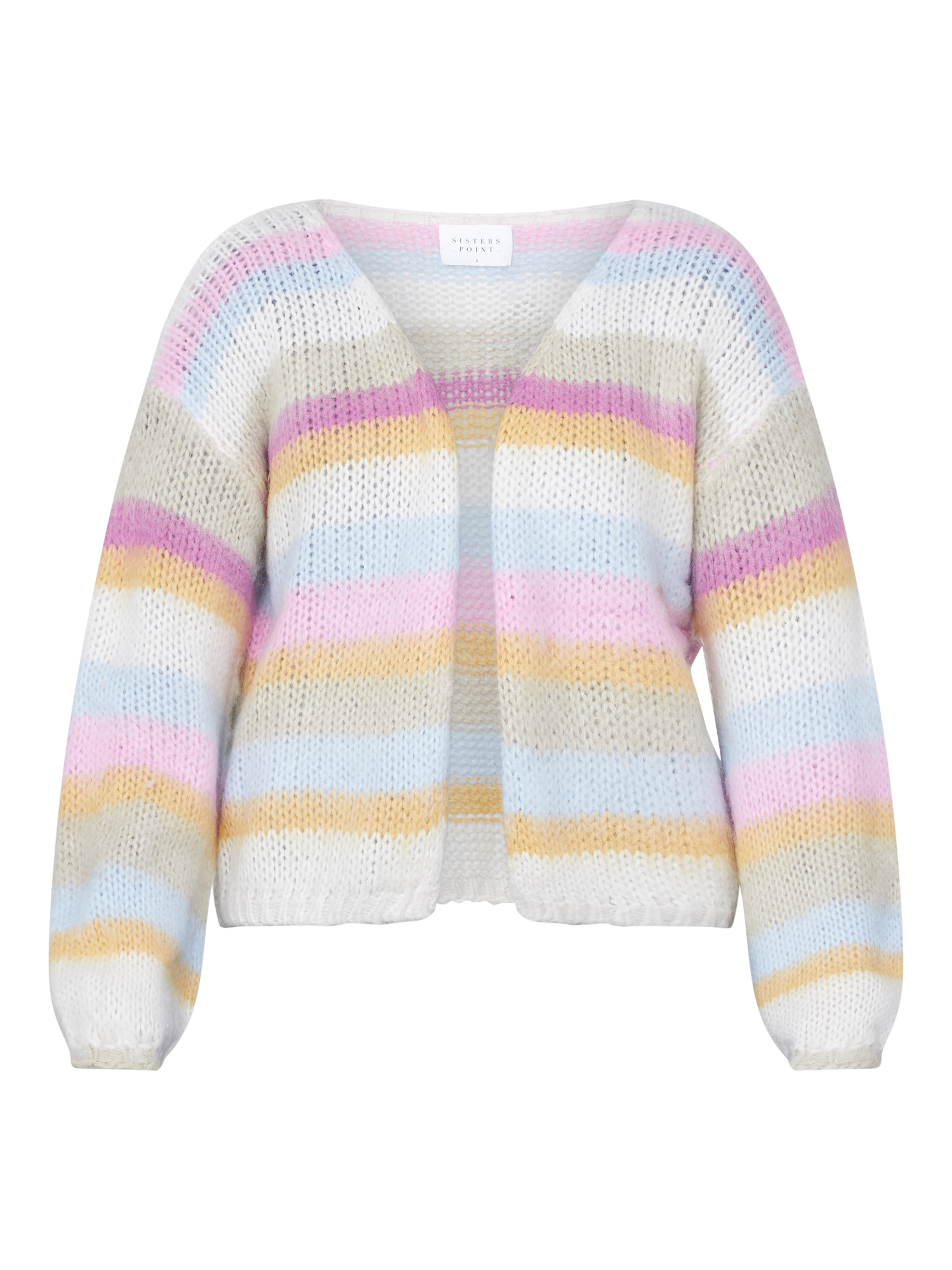 Product image 3 of 4, which shows Sisters Point Lidar Stripe Cardigan, Pink/Multi, S