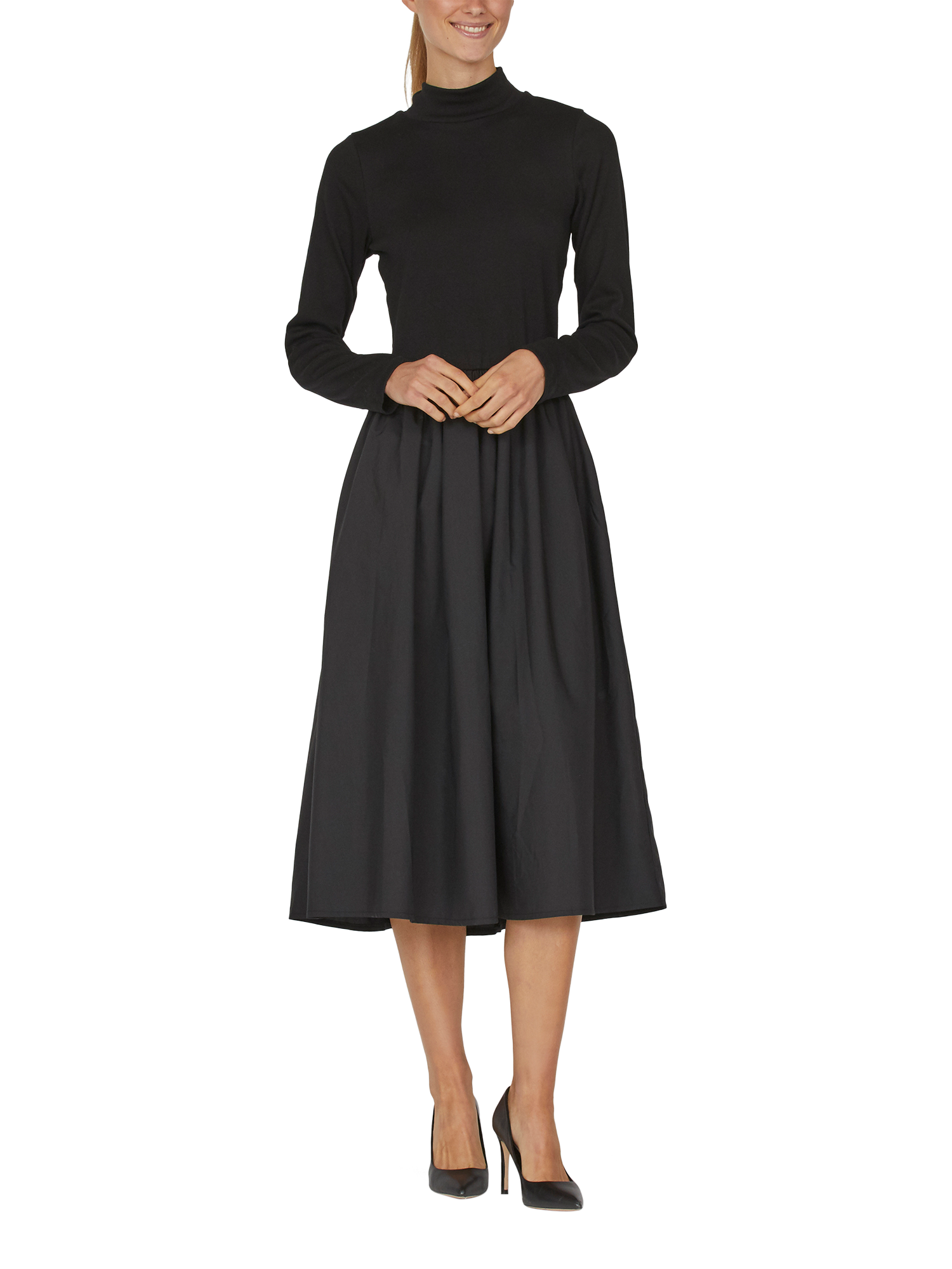 Sisters Point Grace Ribbed Midi Dress, Black
