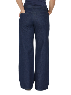 Sisters Point Onea Tie Waist Wide Leg Jeans, Unwashed Blue - view 2, Unwashed Blue