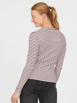 Sisters Point Eike Stripe Ribbed Top, Crea/Bordeau - view 2, Crea/Bordeau