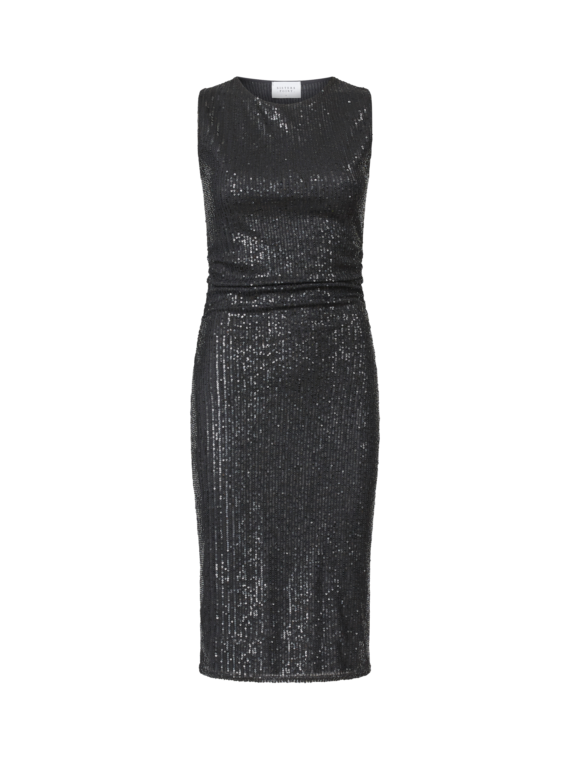 Product image 3 of 4, which shows Sisters Point Esme Shimmer Mesh Dress, Black, XS