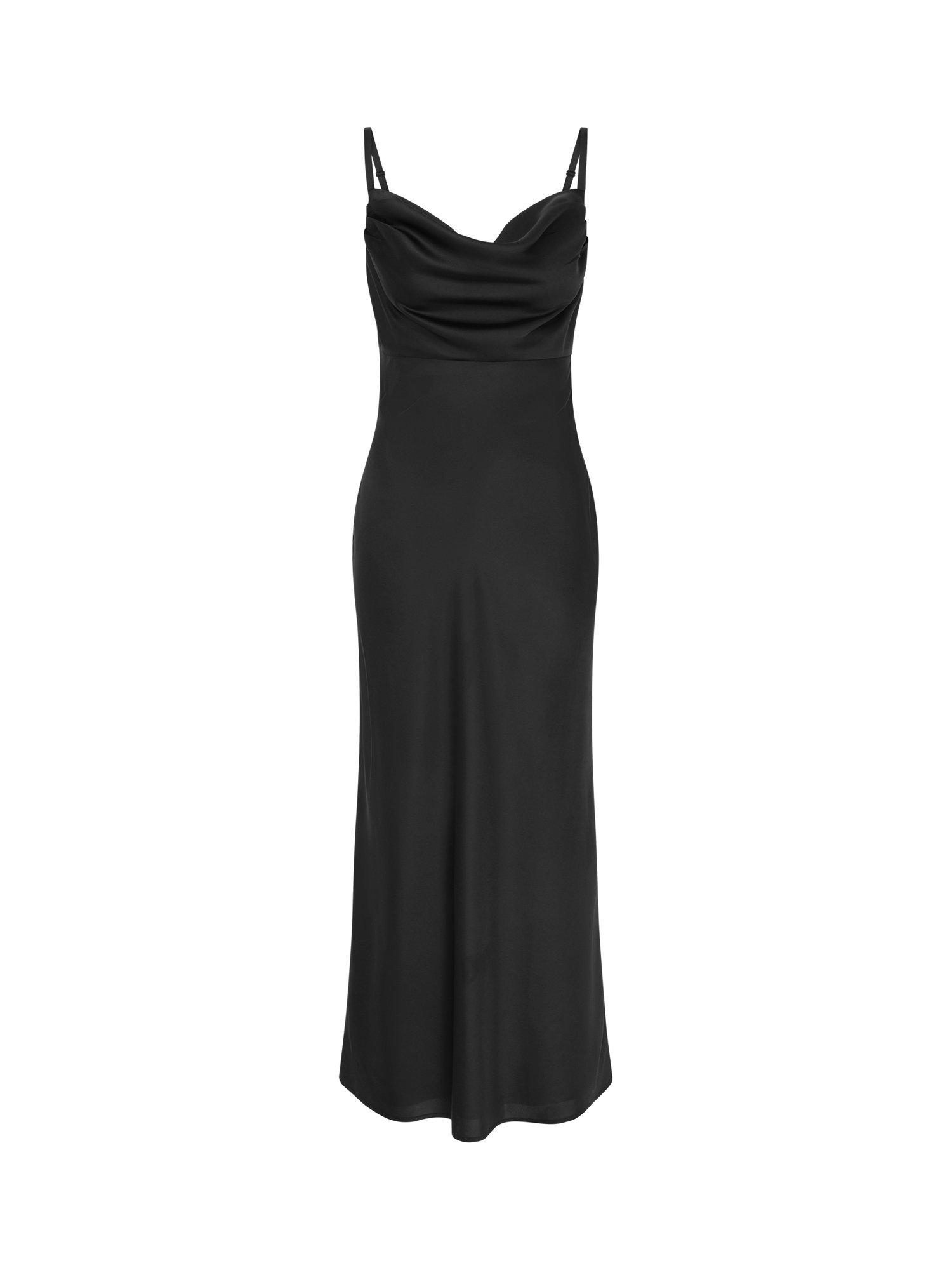 Product image 5 of 5, which shows OMNES Belle Cowl Neck Satin Dress, Black, 4