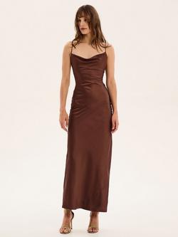 OMNES Ginny Cowl Neck Dress, Chocolate