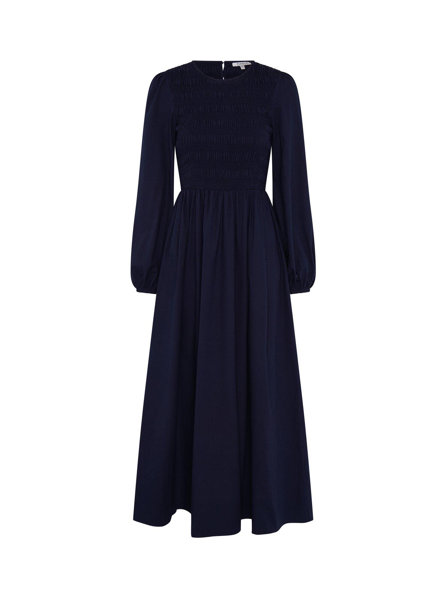 Product image 1 of 5, which shows OMNES Saint Midi Dress, Navy, 6