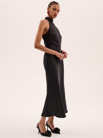 OMNES Seychelles Drape Back Dress - view 2, Black