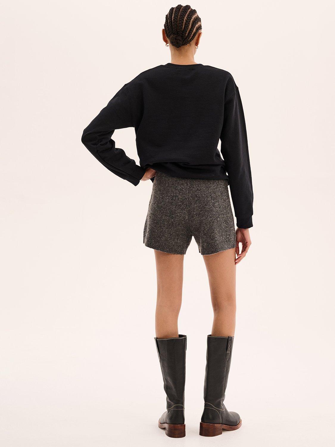 Product image 3 of 5, which shows OMNES Kayleigh Knit Shorts, Grey Marl, XS
