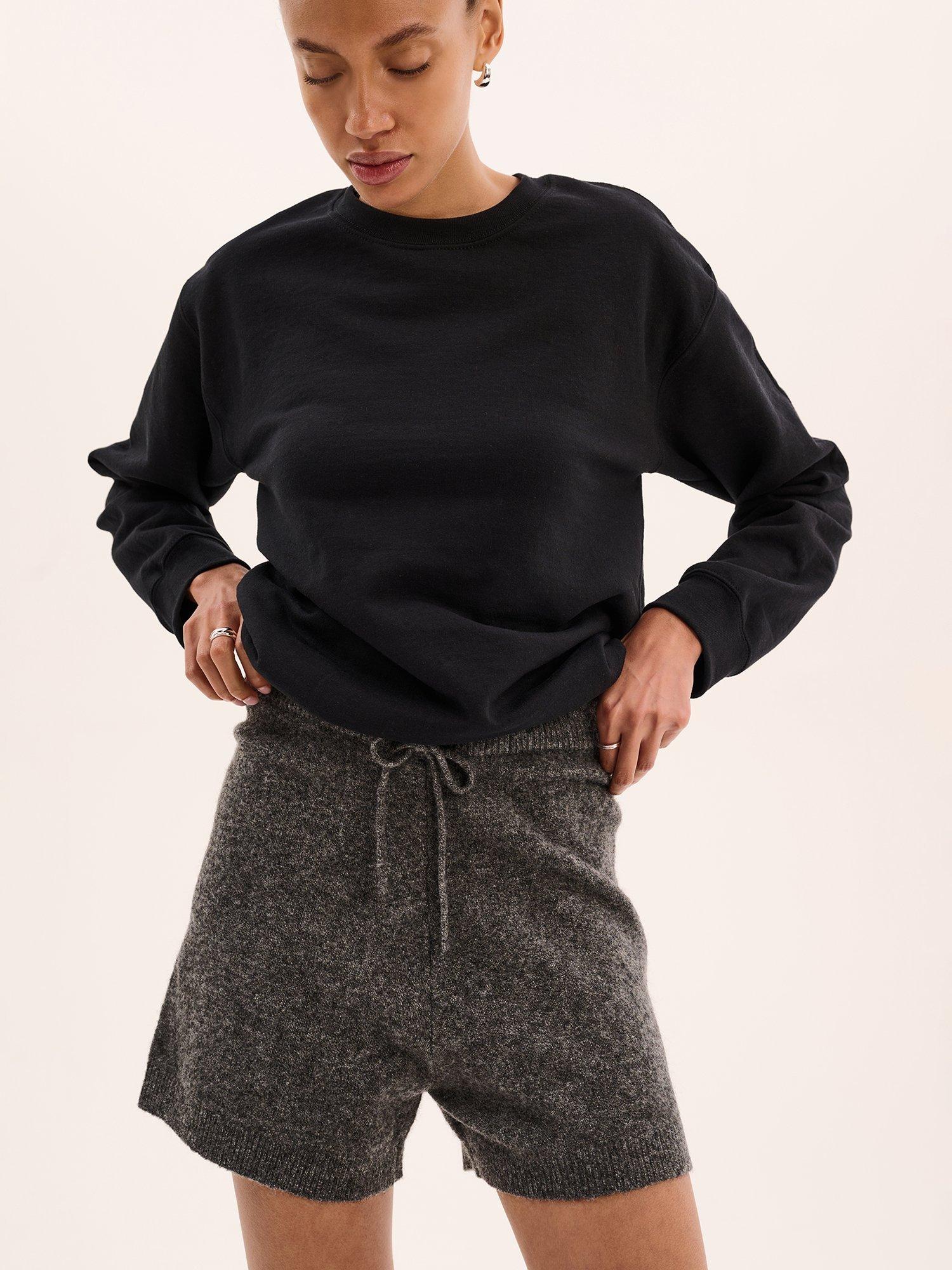Product image 4 of 5, which shows OMNES Kayleigh Knit Shorts, Grey Marl, XS