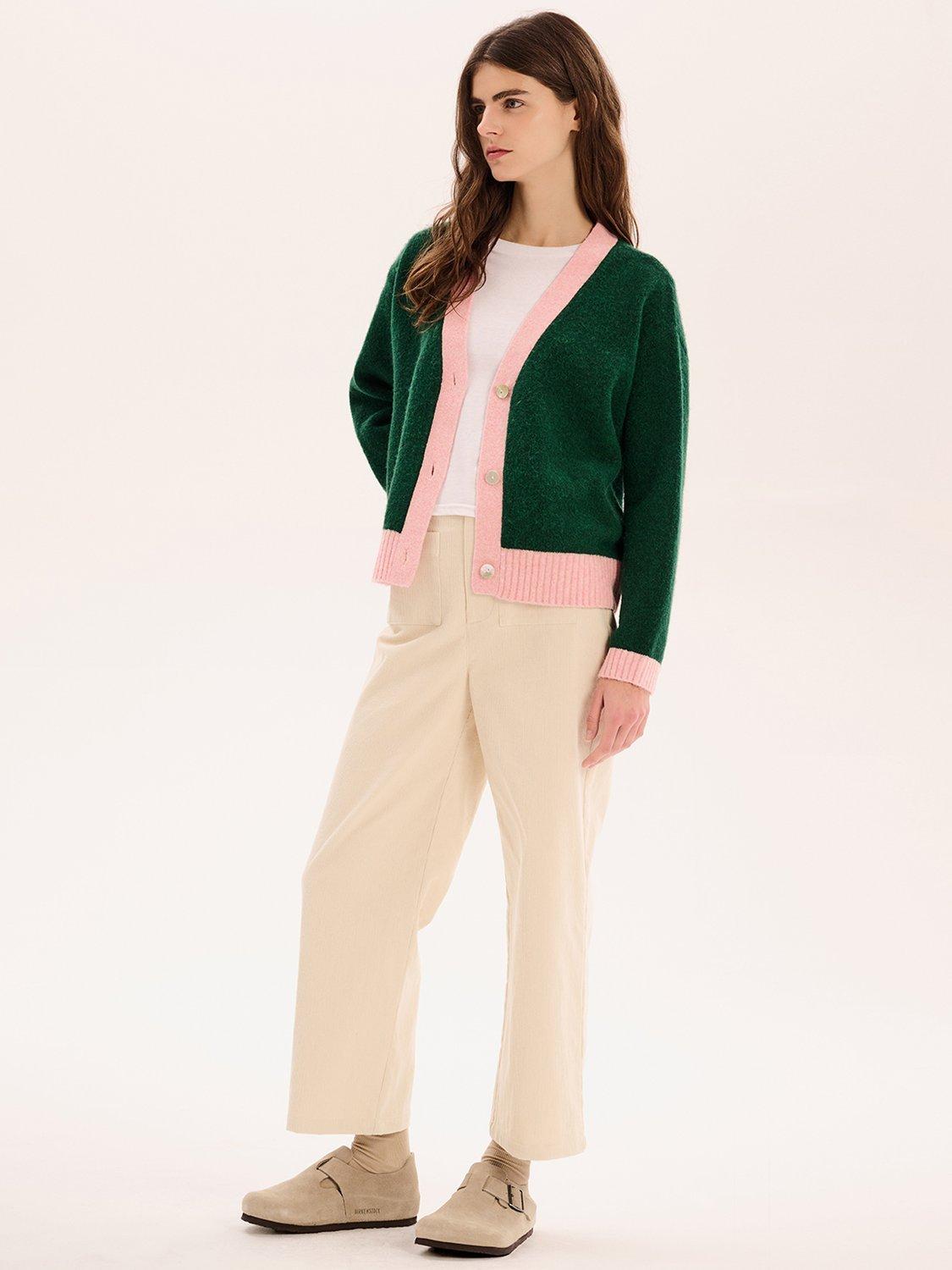 Product image 2 of 5, which shows OMNES Henni Boxi Cardigan, Green, XS