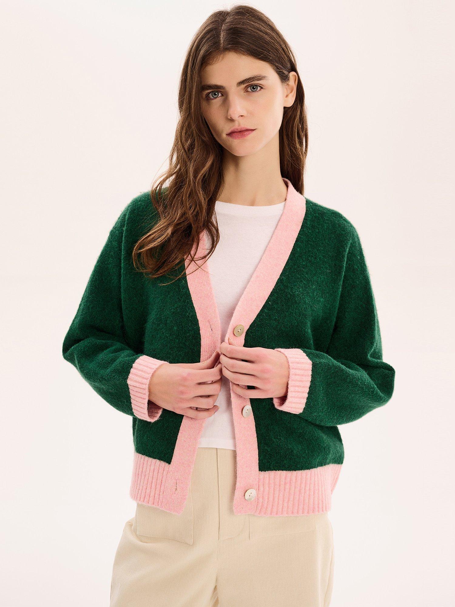 Product image 4 of 5, which shows OMNES Henni Boxi Cardigan, Green, XS