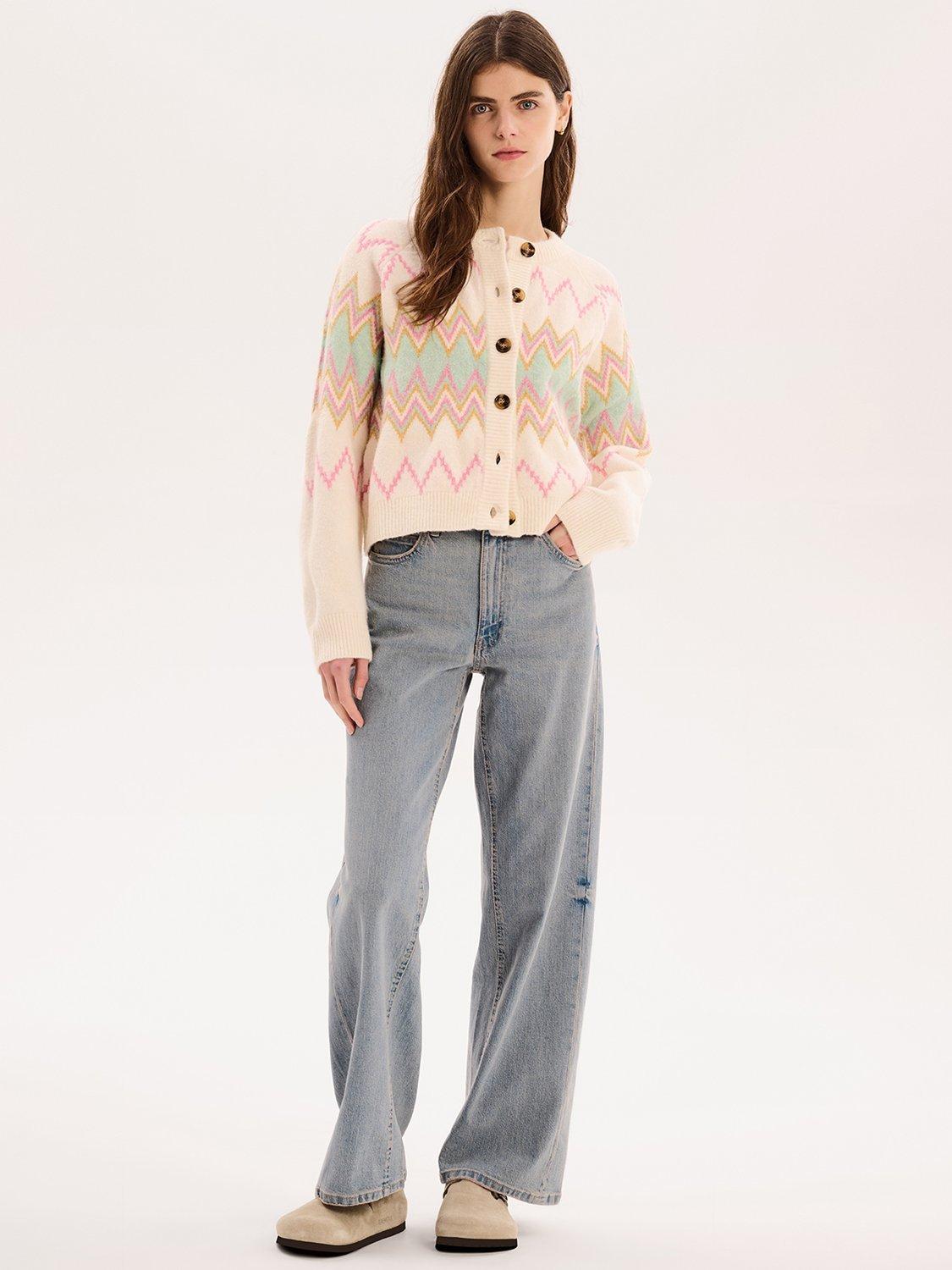 OMNES Fair Isle Cardigan, Cream