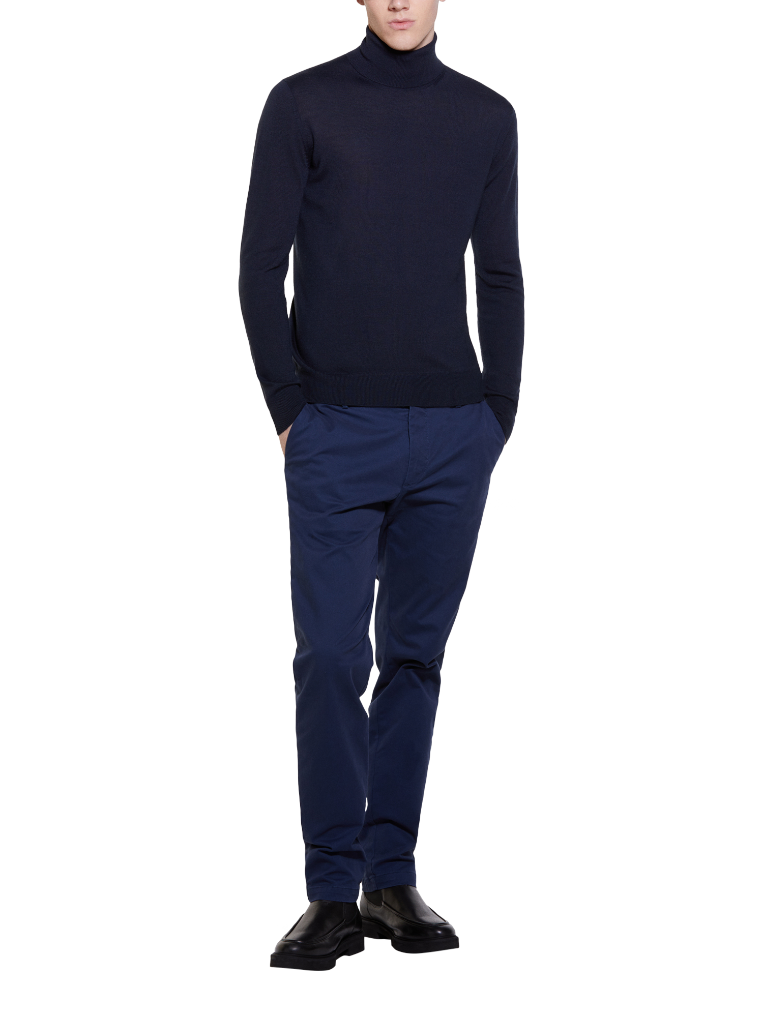 SISLEY Stretch Cotton Slim Fit Chinos, Blue