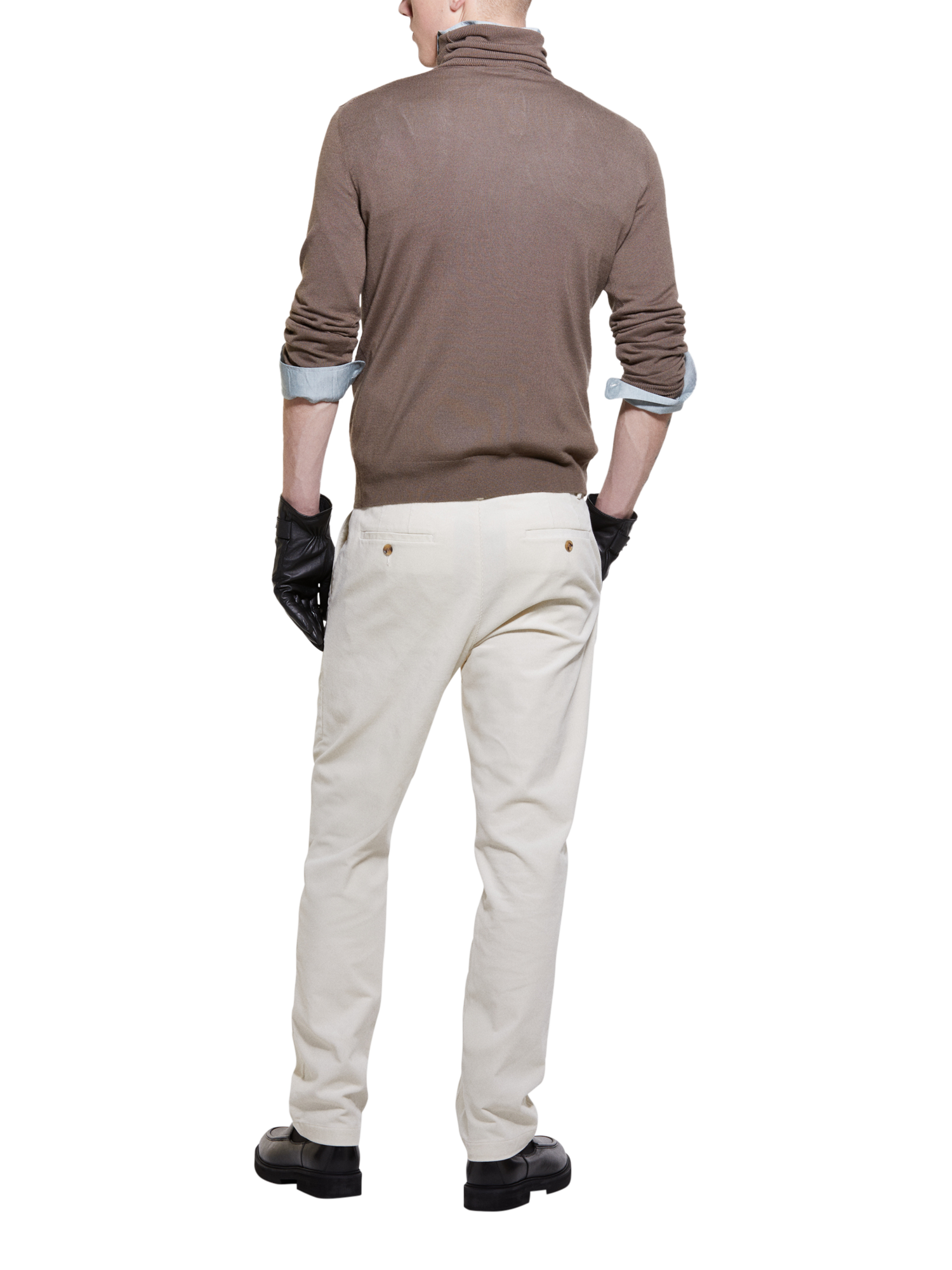 Product image 2 of 5, which shows SISLEY Wool Blend Roll Neck Jumper, Brown, XXL