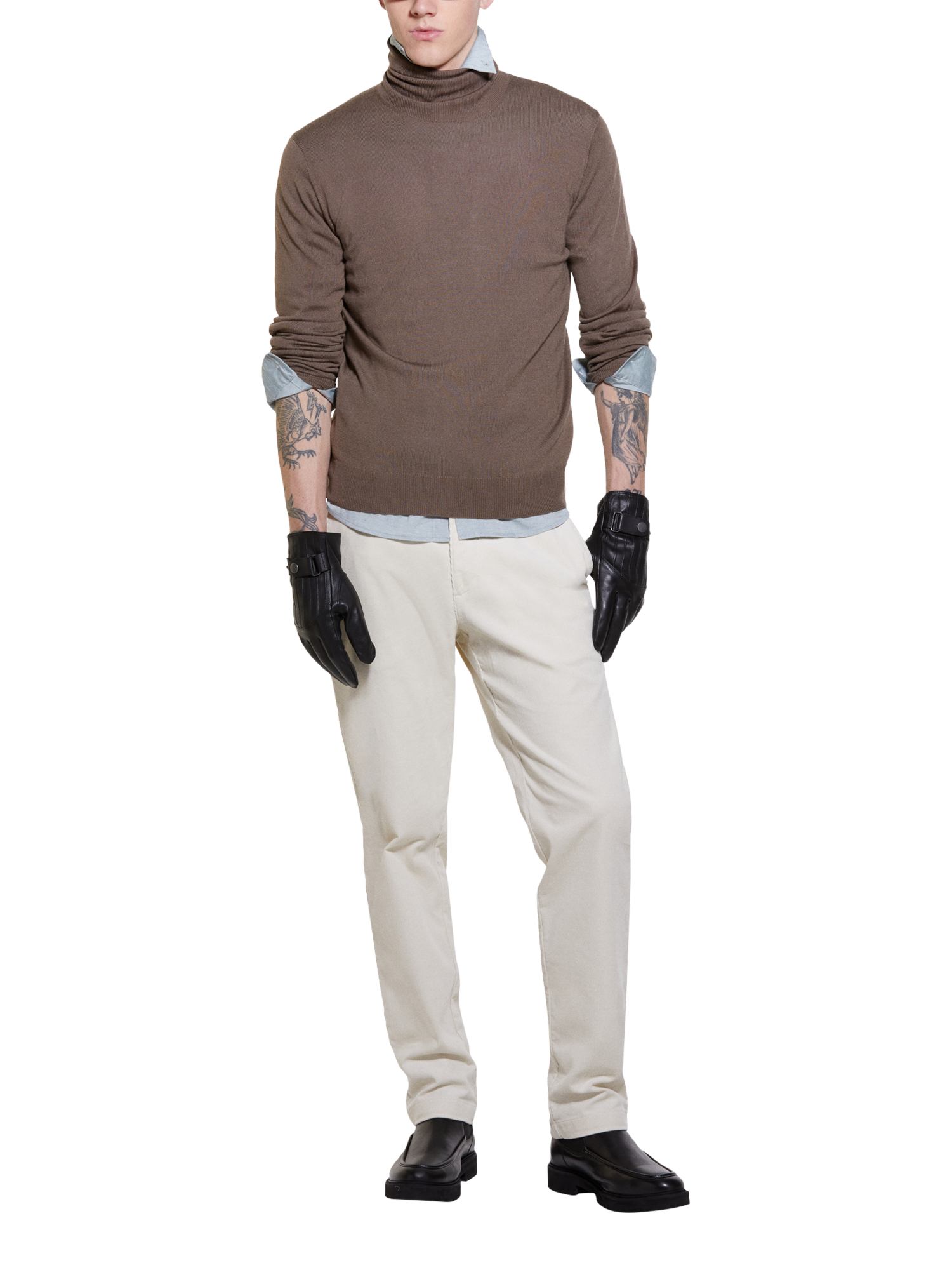 Product image 3 of 5, which shows SISLEY Wool Blend Roll Neck Jumper, Brown, XXL
