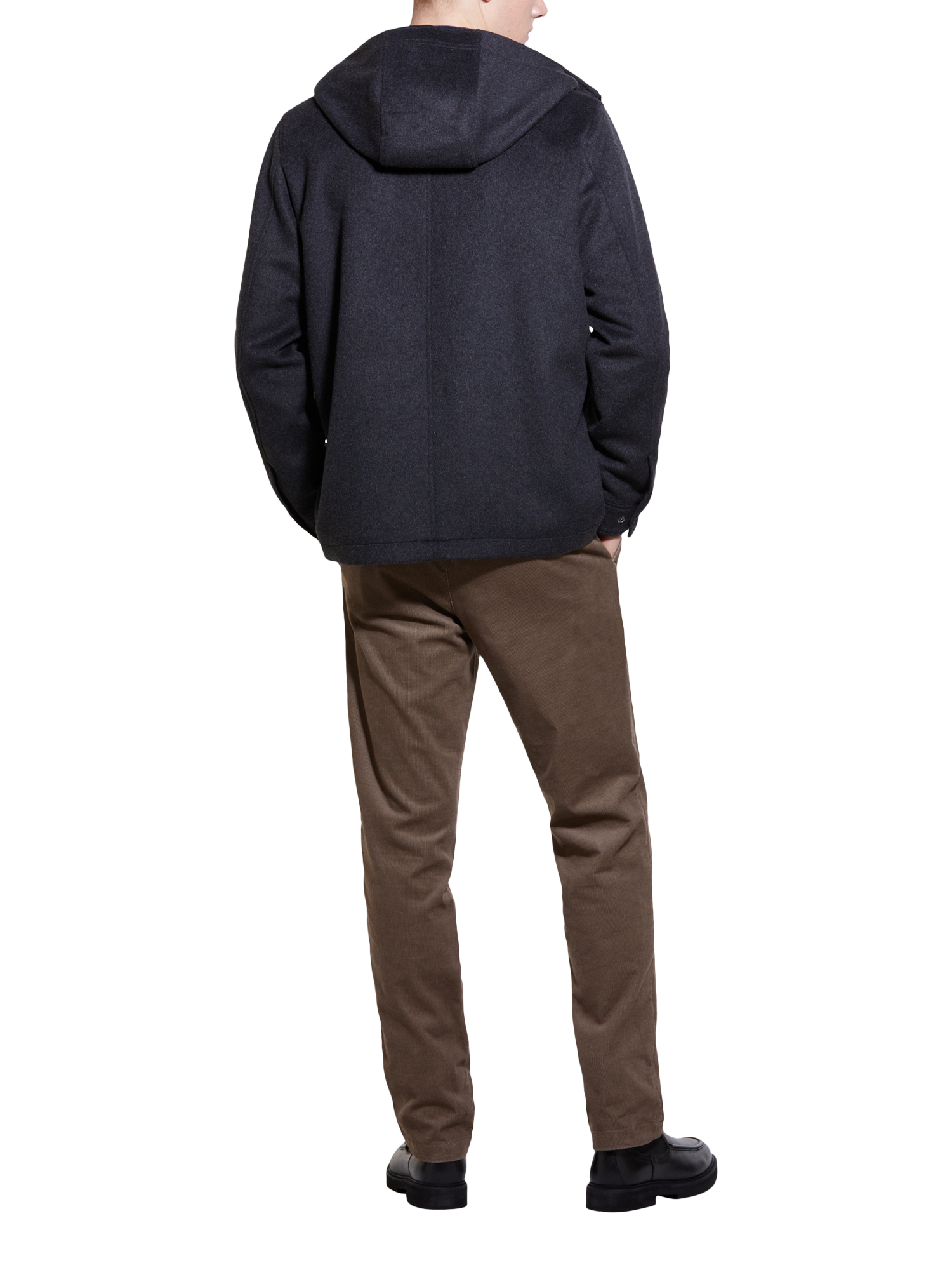 Product image 2 of 5, which shows SISLEY Ribbed Velvet Straight Trousers, Brown, 30R