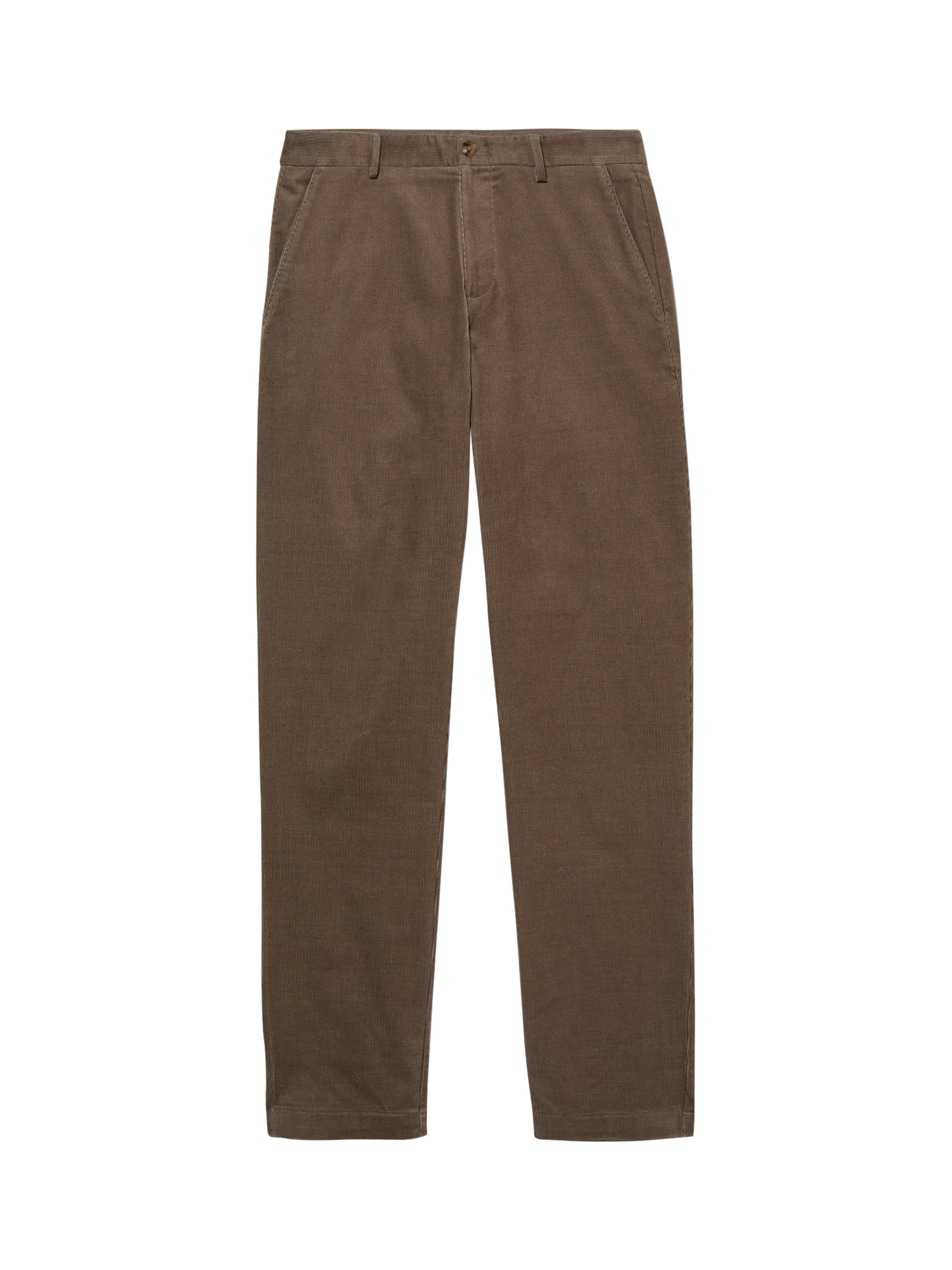 Product image 5 of 5, which shows SISLEY Ribbed Velvet Straight Trousers, Brown, 30R