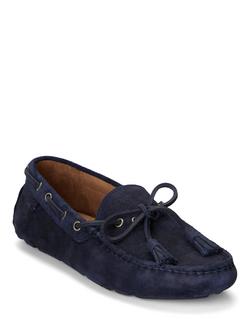 Polo Ralph Lauren Andres Tie Suede Driving Shoes, Navy - view 2, Navy
