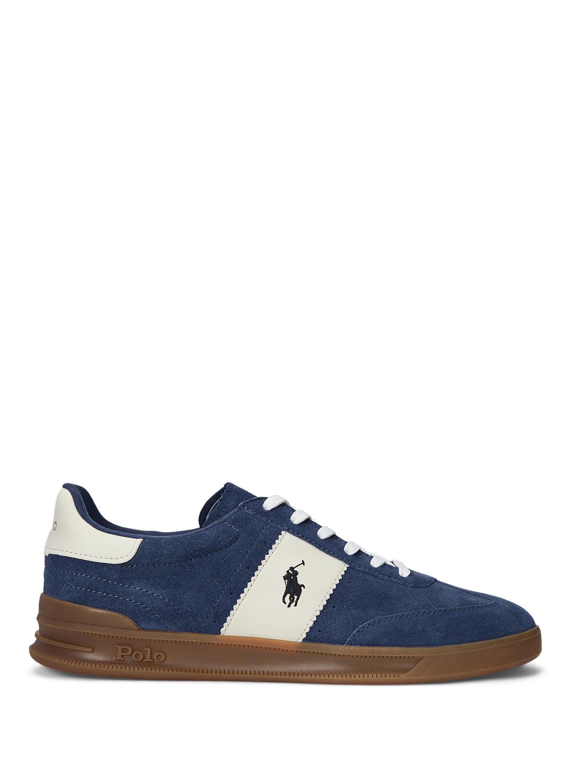 Polo Ralph Lauren Heritage Aera Suede Trainers, Blue/White