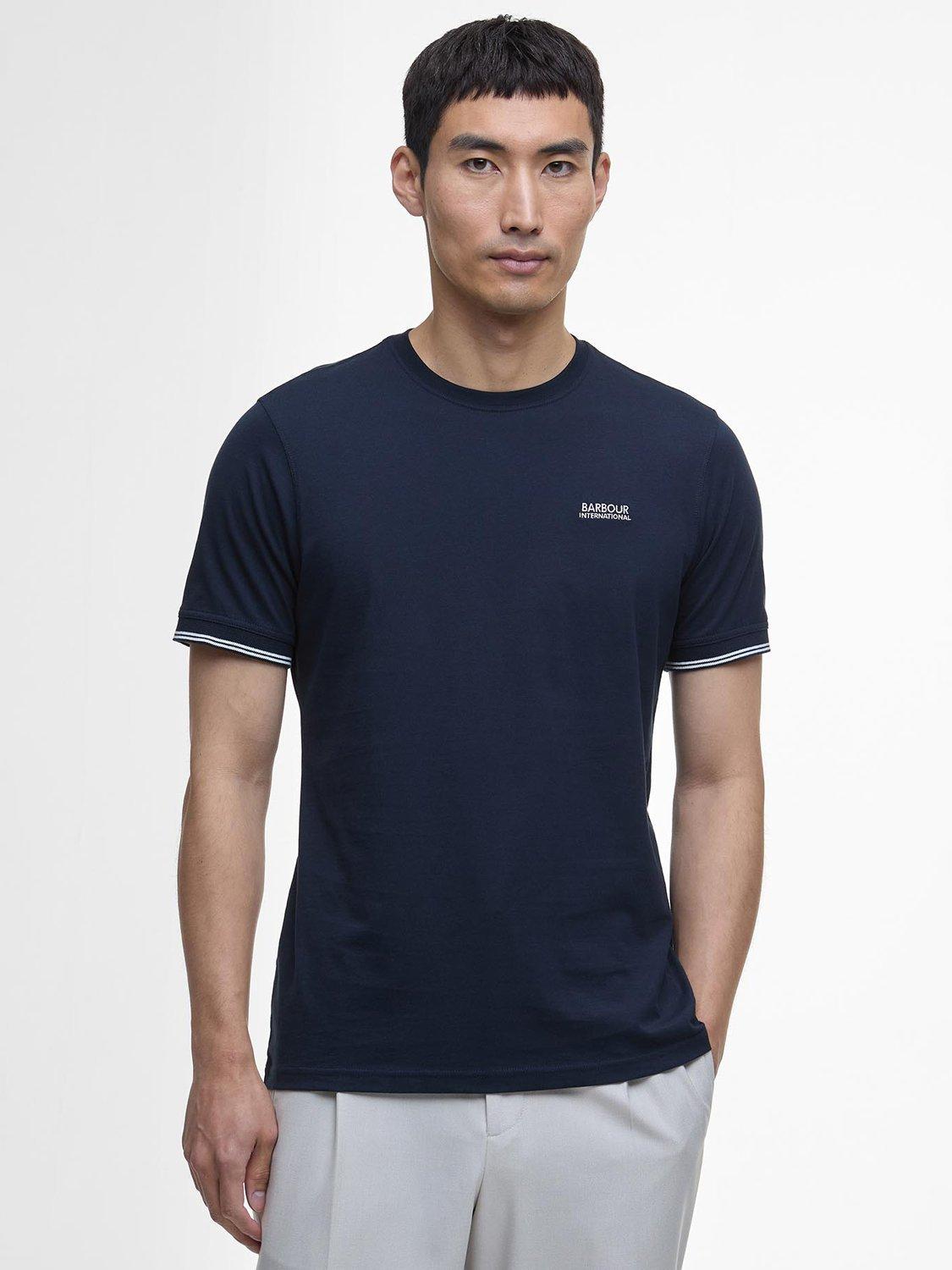 Product image 1 of 6, which shows Barbour International Philip Tipped T-Shirt, Navy, L