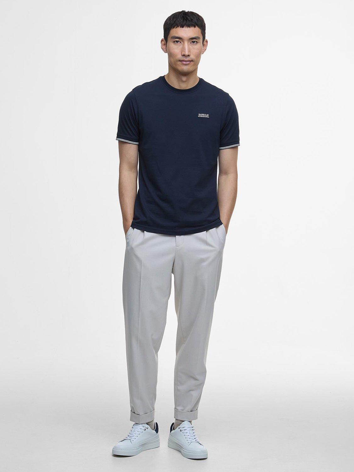 Product image 3 of 6, which shows Barbour International Philip Tipped T-Shirt, Navy, L