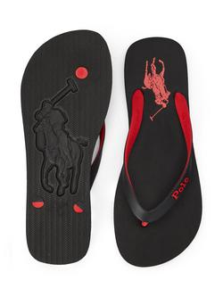 Ralph Lauren Bolt Flip Flops, Black, Black