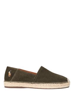Ralph Lauren Cevio Suede Espadrille Sandals, Armadillo, Armadillo