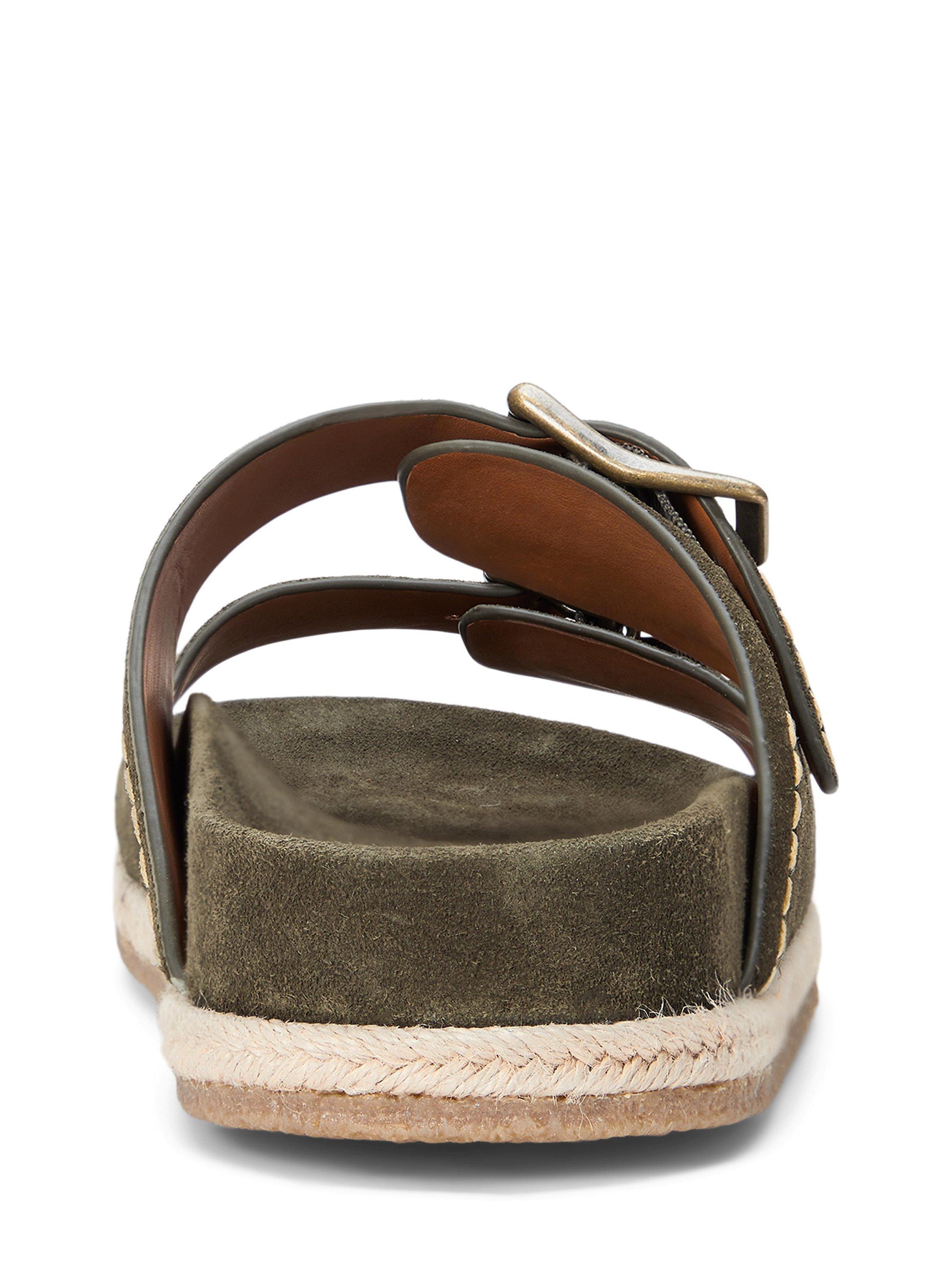 Product image 3 of 4, which shows Ralph Lauren Turbach Suede Double Strap Footbed Sandals, Khaki, 7