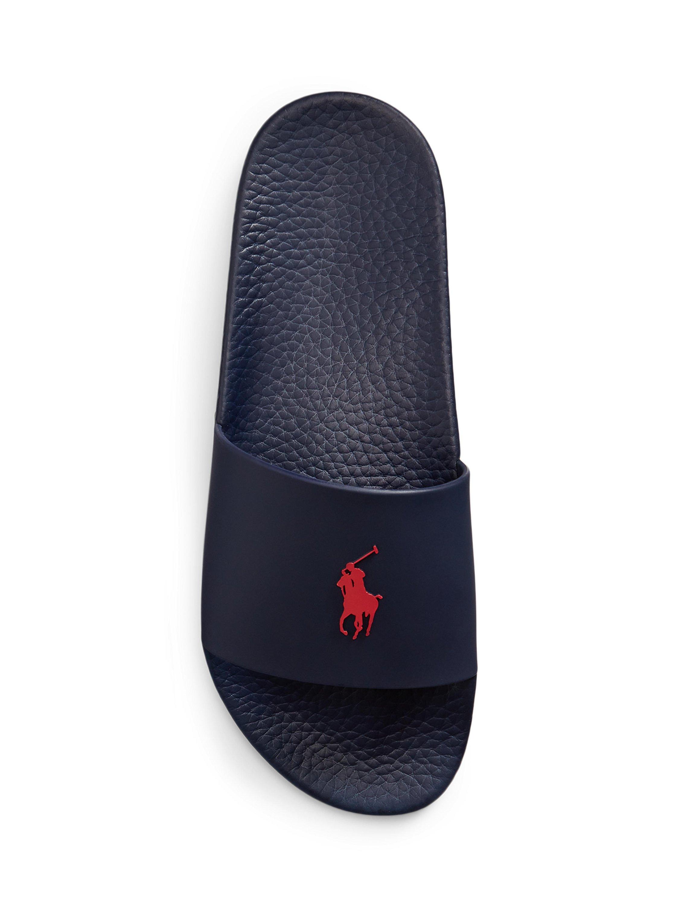 Product image 4 of 4, which shows Ralph Lauren Slider Sandals, Navy, 7