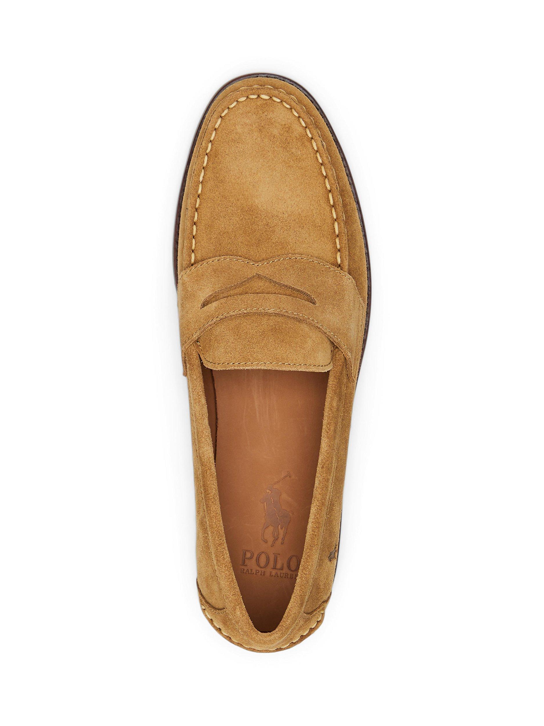 Product image 4 of 4, which shows Ralph Lauren Penny Suede Loafers, Tan, 7