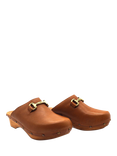 Penelope Chilvers Horsebit Leather Clogs, Tan