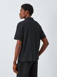 Kin Short Sleeve Jacquard Cotton Blend Shirt, Black Beauty