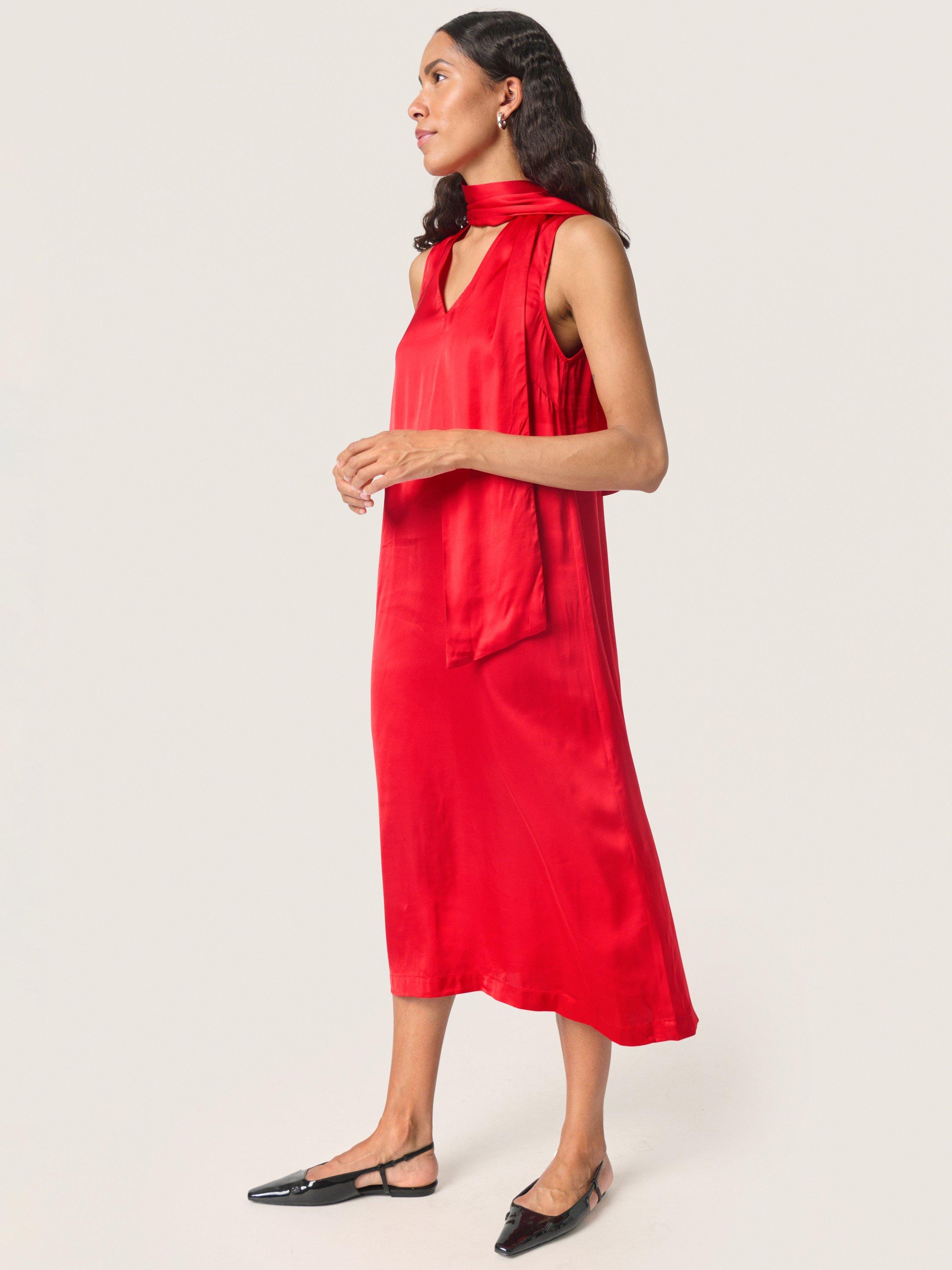 Product image 1 of 5, which shows Soaked In Luxury Sja Sleeveless Midi Dress, Salsa, S