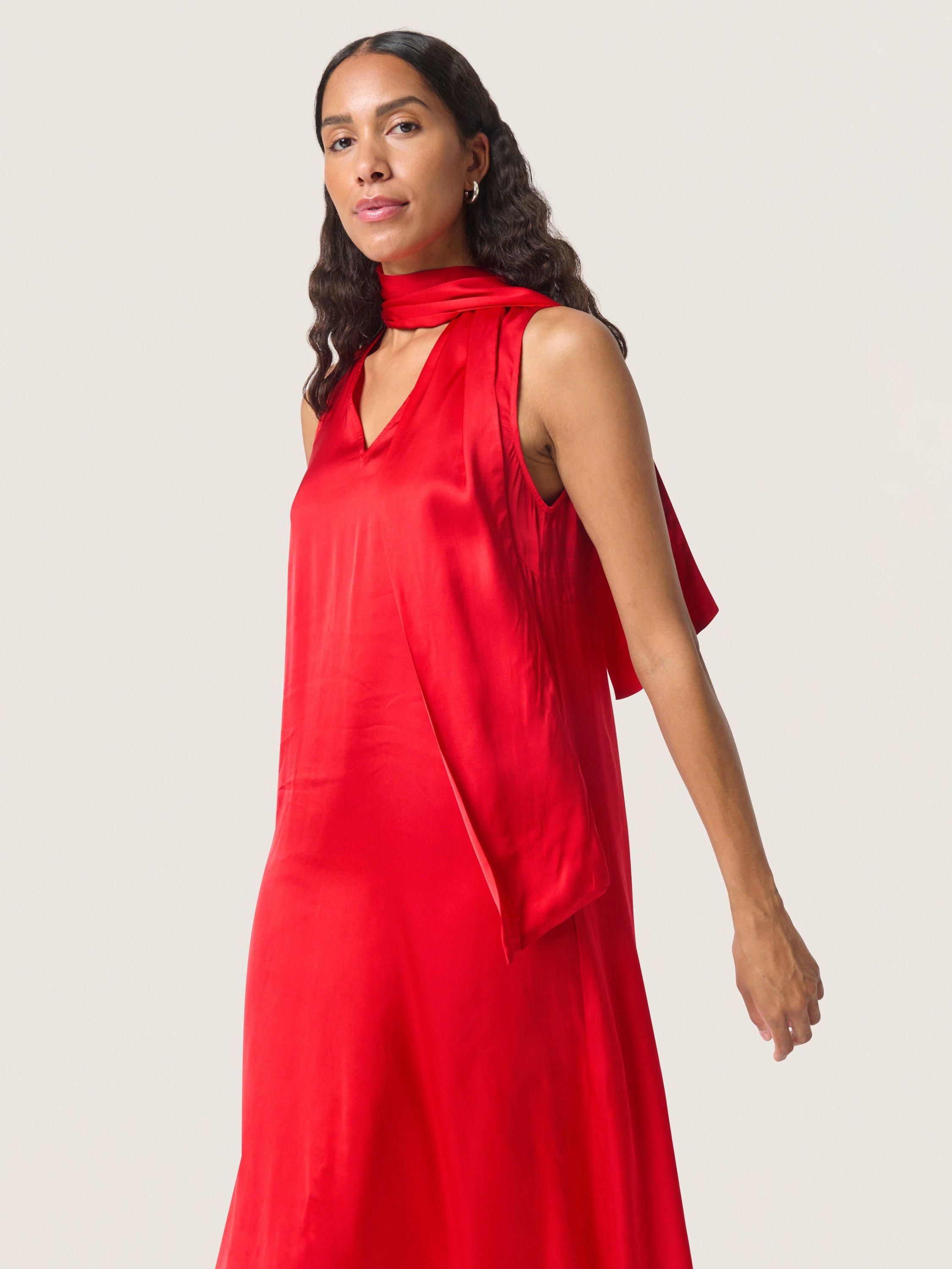 Product image 3 of 5, which shows Soaked In Luxury Sja Sleeveless Midi Dress, Salsa, S