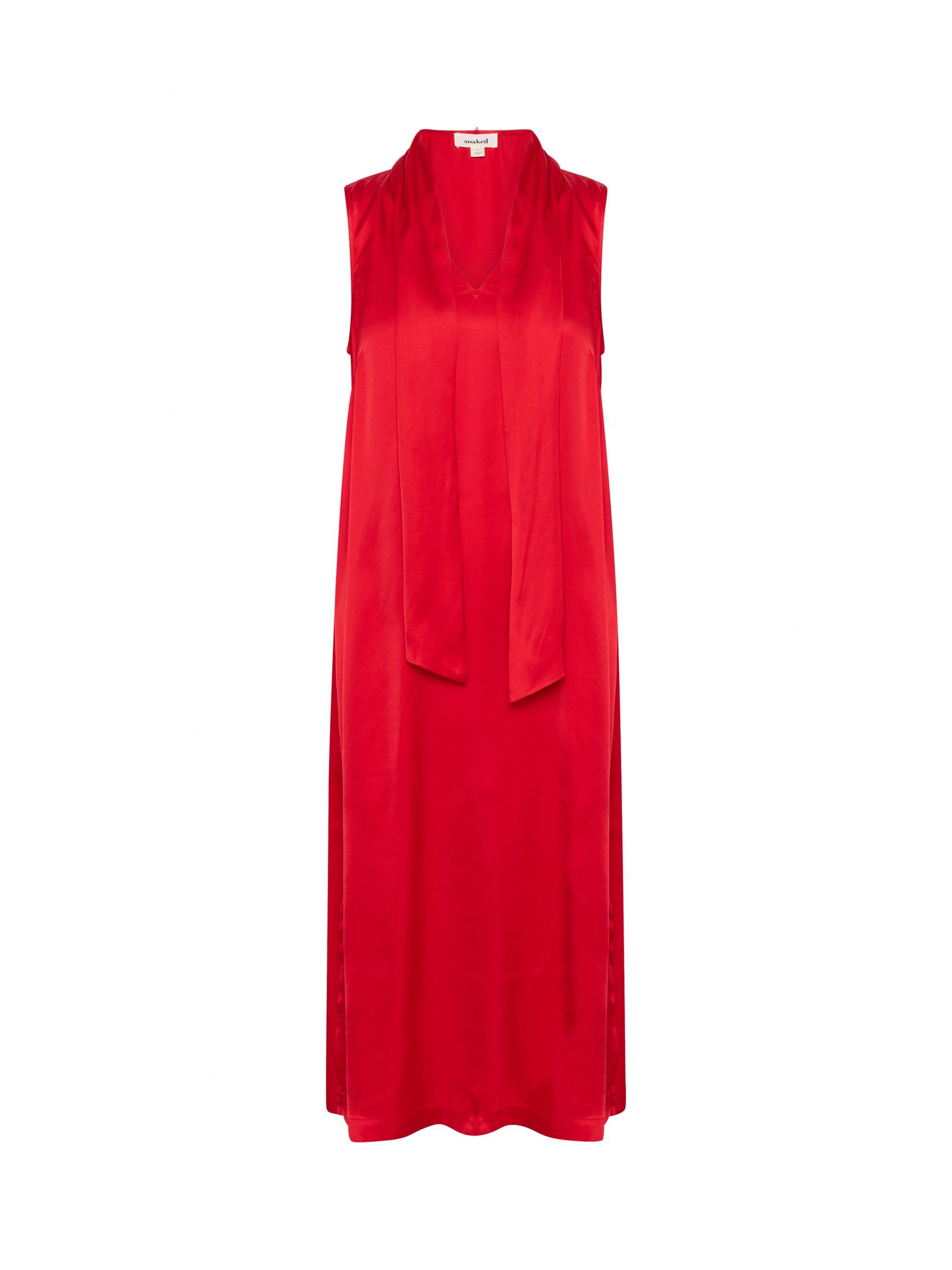 Product image 4 of 5, which shows Soaked In Luxury Sja Sleeveless Midi Dress, Salsa, S