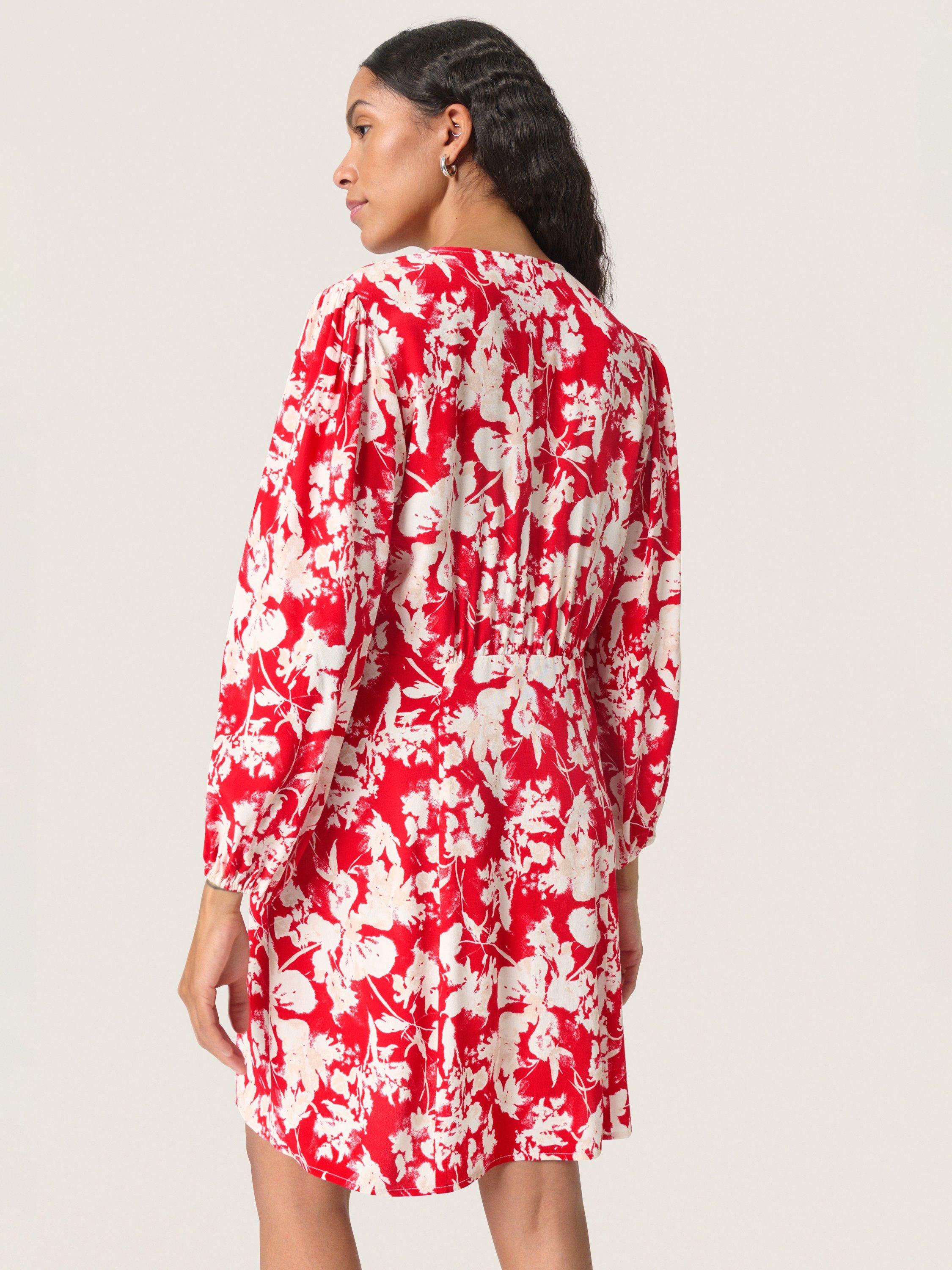 Product image 2 of 6, which shows Soaked In Luxury Oline Floral Tunic Mini Dress, Salsa/White, L