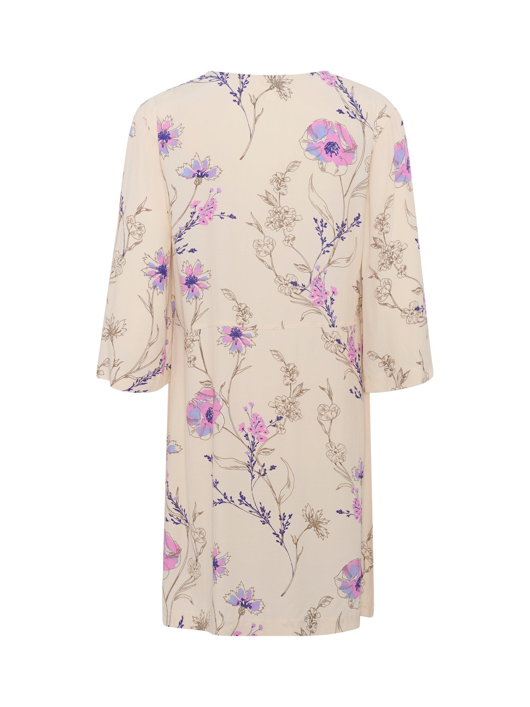 Product image 6 of 6, which shows Soaked In Luxury Naoma Floral Print Mini Dress, Whitecap Grey/Multi, XS