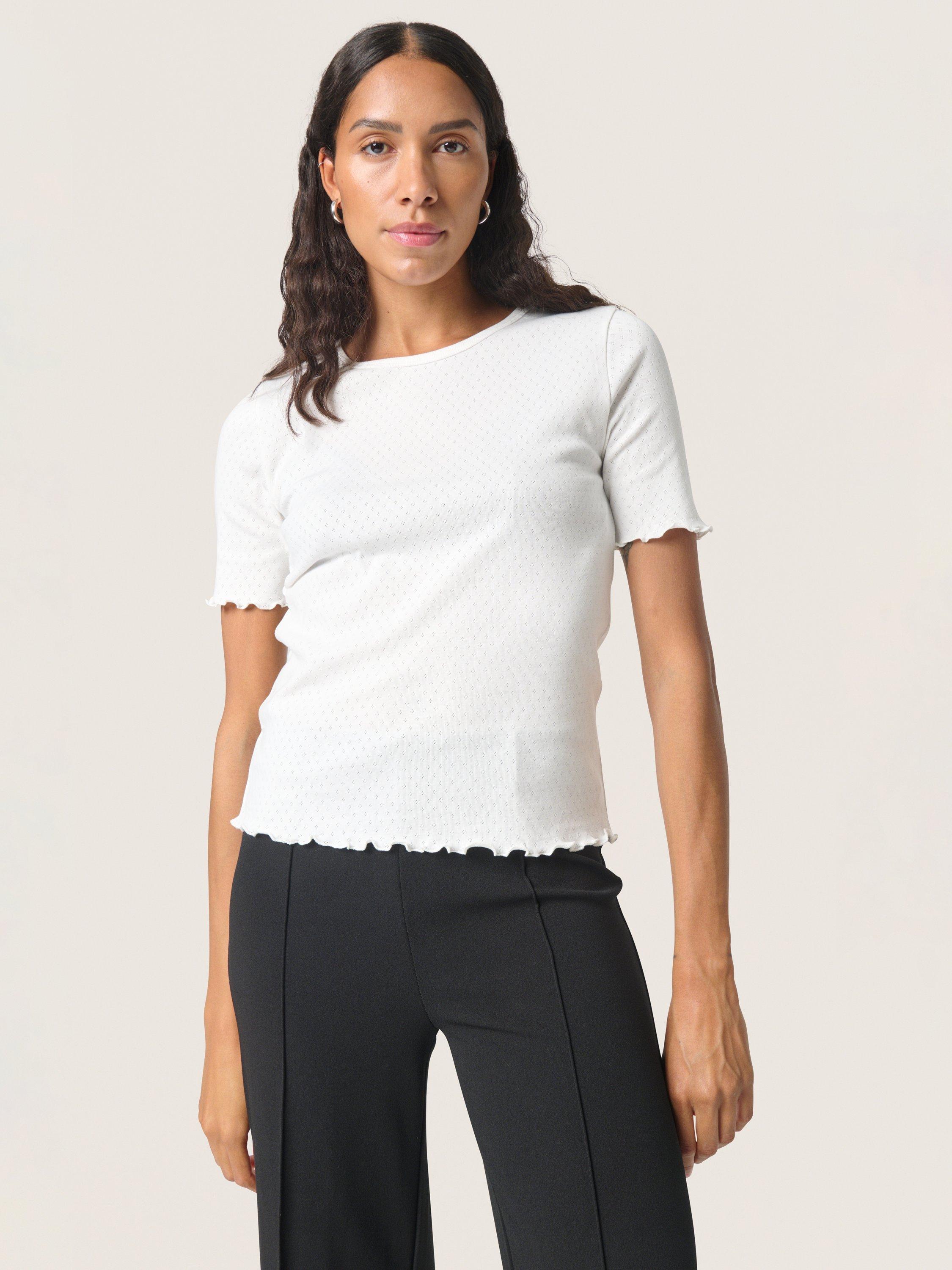 Soaked In Luxury Enola Lettuce Hem T-Shirt, Whisper White