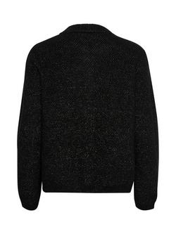Saint Tropez Isela Textured Knit Cardigan - view 2, Black