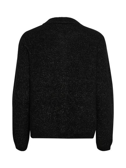 Saint Tropez Isela Textured Knit Cardigan - view 2, Black