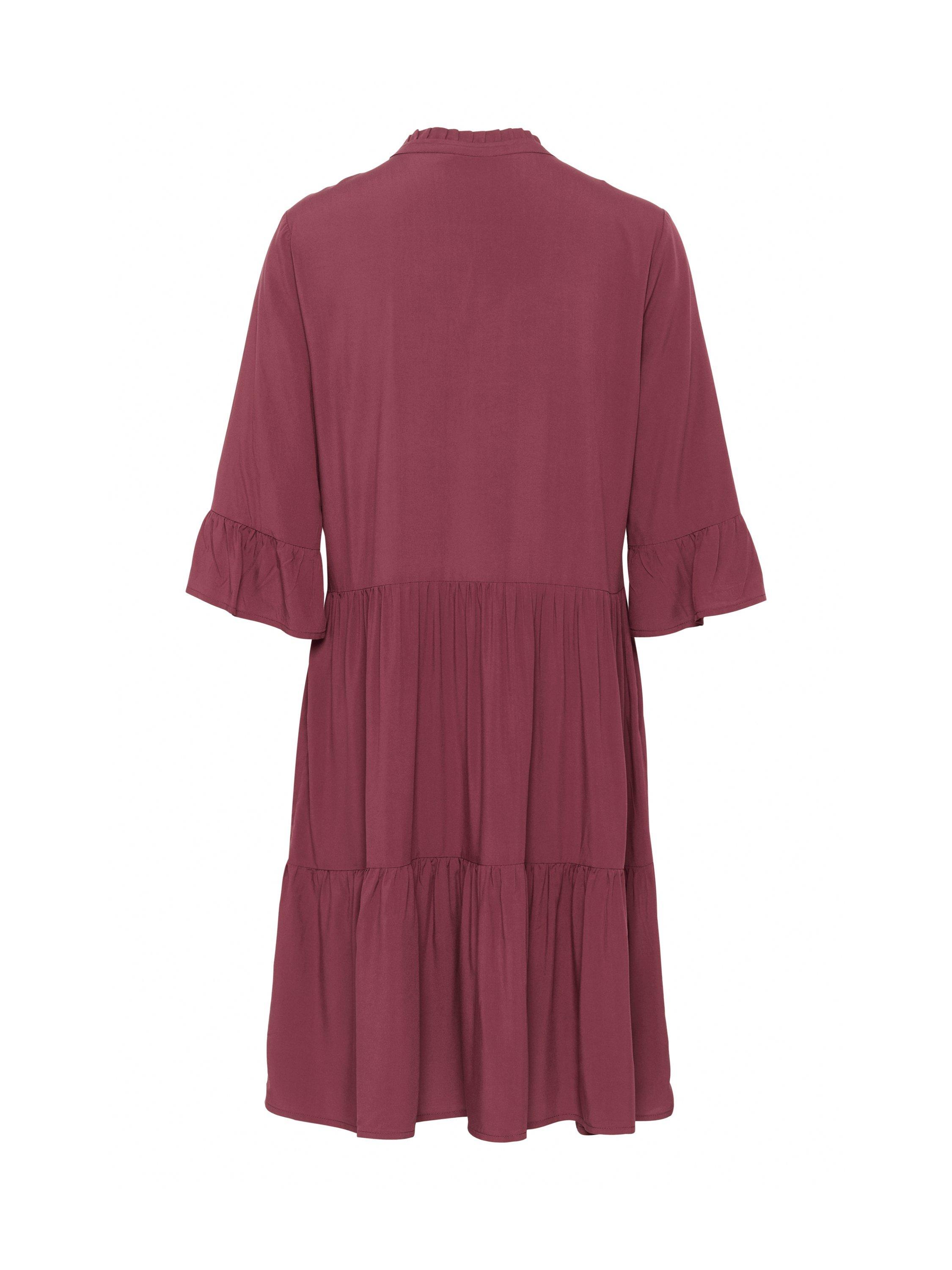 Product image 6 of 6, which shows Saint Tropez Eda Tiered Dress, Burgundy, XS