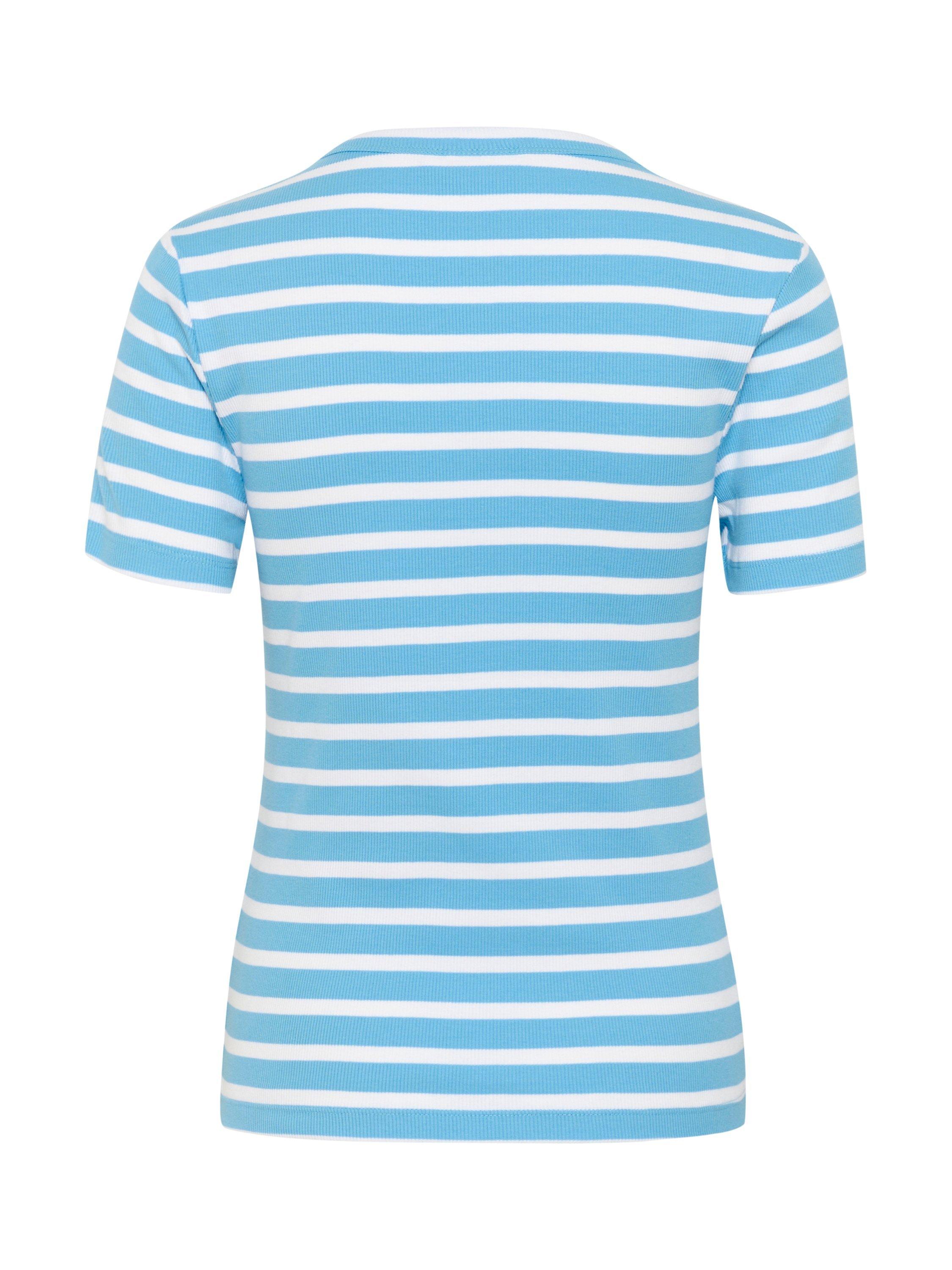 Product image 6 of 6, which shows Saint Tropez Aster Stripe Organic Cotton Rich T-Shirt, Blue/White, XXL